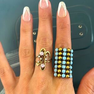 Vintage sixty-six blue and gold tone